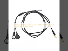 30cm ECG Kabel Medis 2 Lead 4,0mm Electrode Snaps Untuk RP SMA Wanita Sudut Kanan