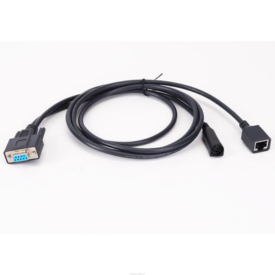 Fleksibel D Sub Kabel DB9 Pin Wanita Ke RJ45 Dan 3 Pin DIN Jack Ekstensi Kabel Shielded