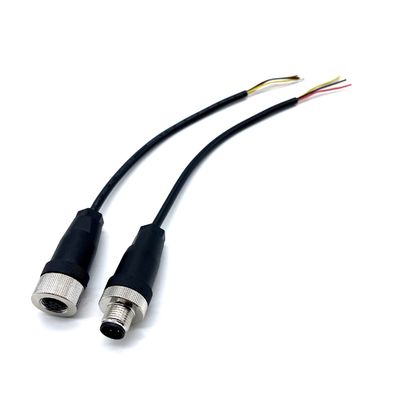 4 Pin M12 Konektor Kabel tahan air 2P 3P 4P 6P 8P Pria ke Konektor lurus Wanita