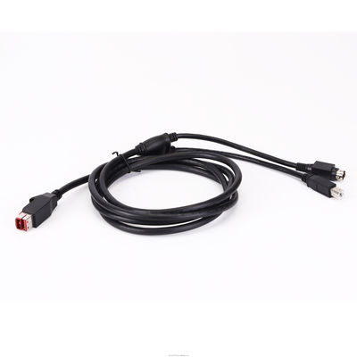 5A Nylon 24V Powered USB Kabel Untuk USB-B Pria Dan Hosiden Plug Untuk Printer