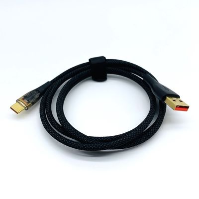 Hitam 5A 6A Pengisian Cepat Kabel USB USB C Kabel Pria USB A Ke Tipe C Kabel