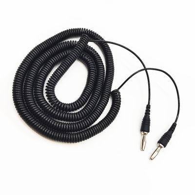 Custom High Flexibility Banana Plug Connector Spiral Coiling Cables Fleksibel Kuat Untuk Speaker Audio