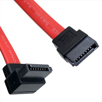 Fleksibel SATA kabel perakitan Custom lurus ke 90 derajat Sudut kanan SATA kabel data
